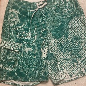 O'Neill Green Swim Shorts for Men size 34 in new condition